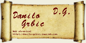 Danilo Grbić vizit kartica